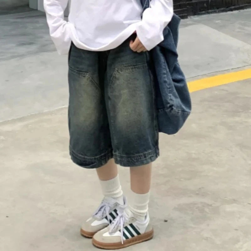 Baggy Jean Shorts Washed